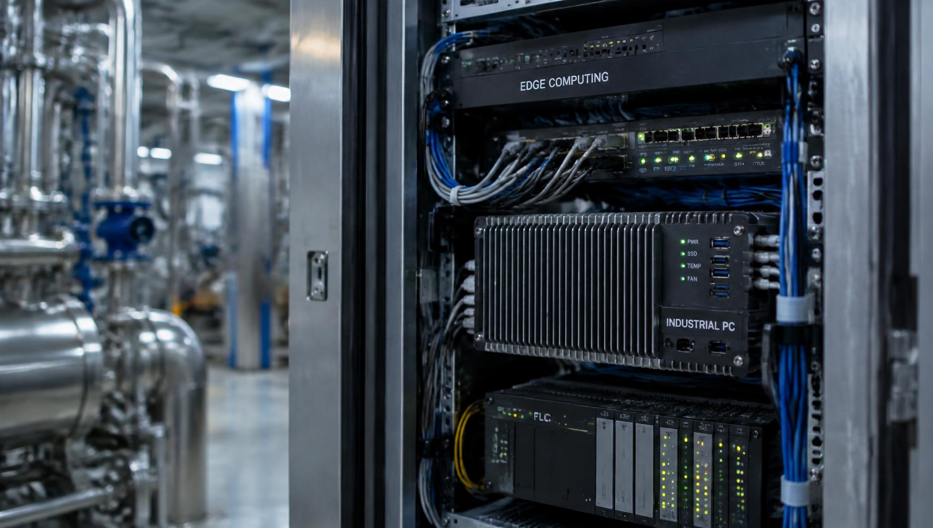 Industrial edge computing cabinet with networking hardware