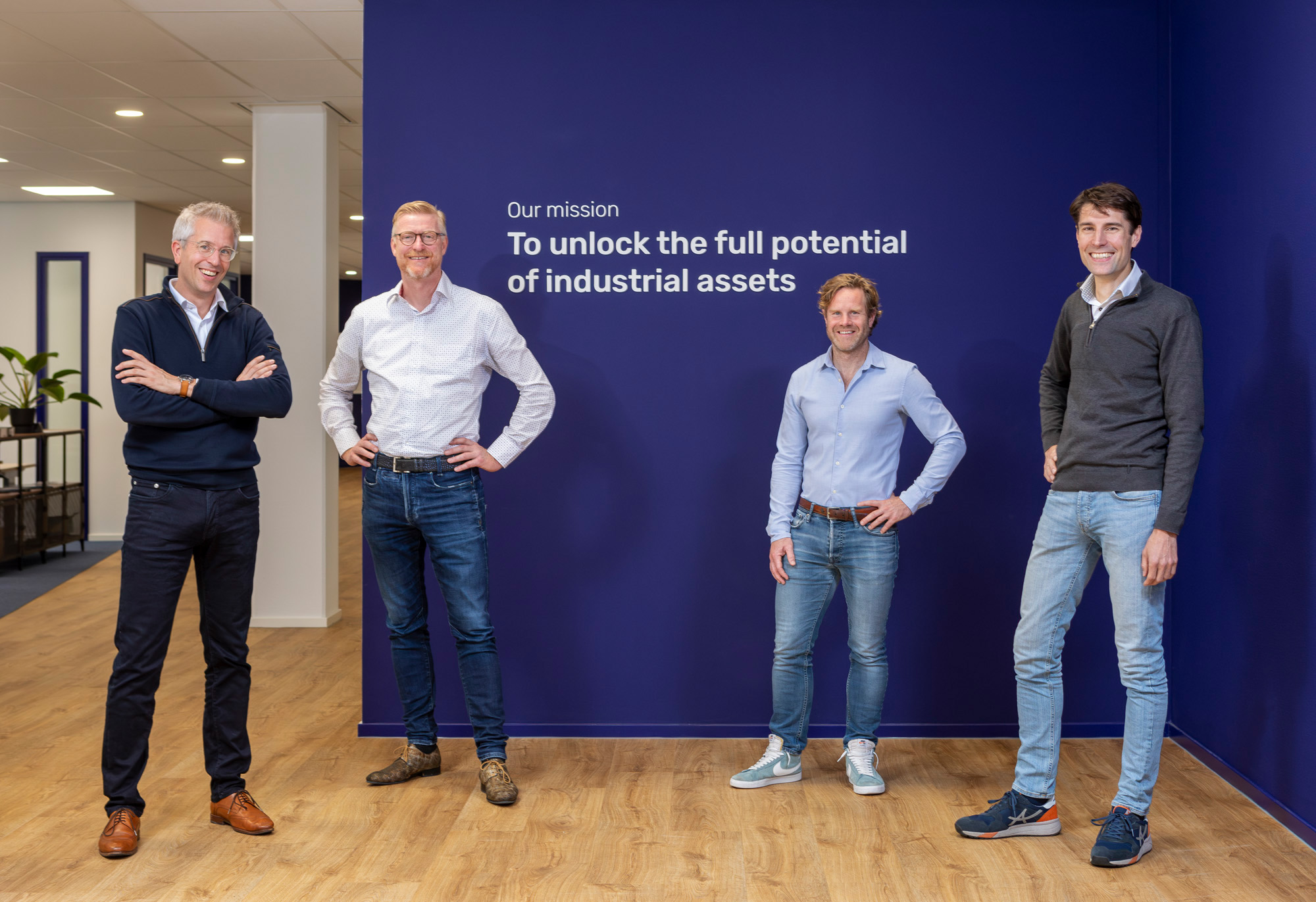 Left to right: Joost Lasschuit (CEO), Arie Rolloos (Sales), Martijn Handels (CTO), Bram Masselink (COO)