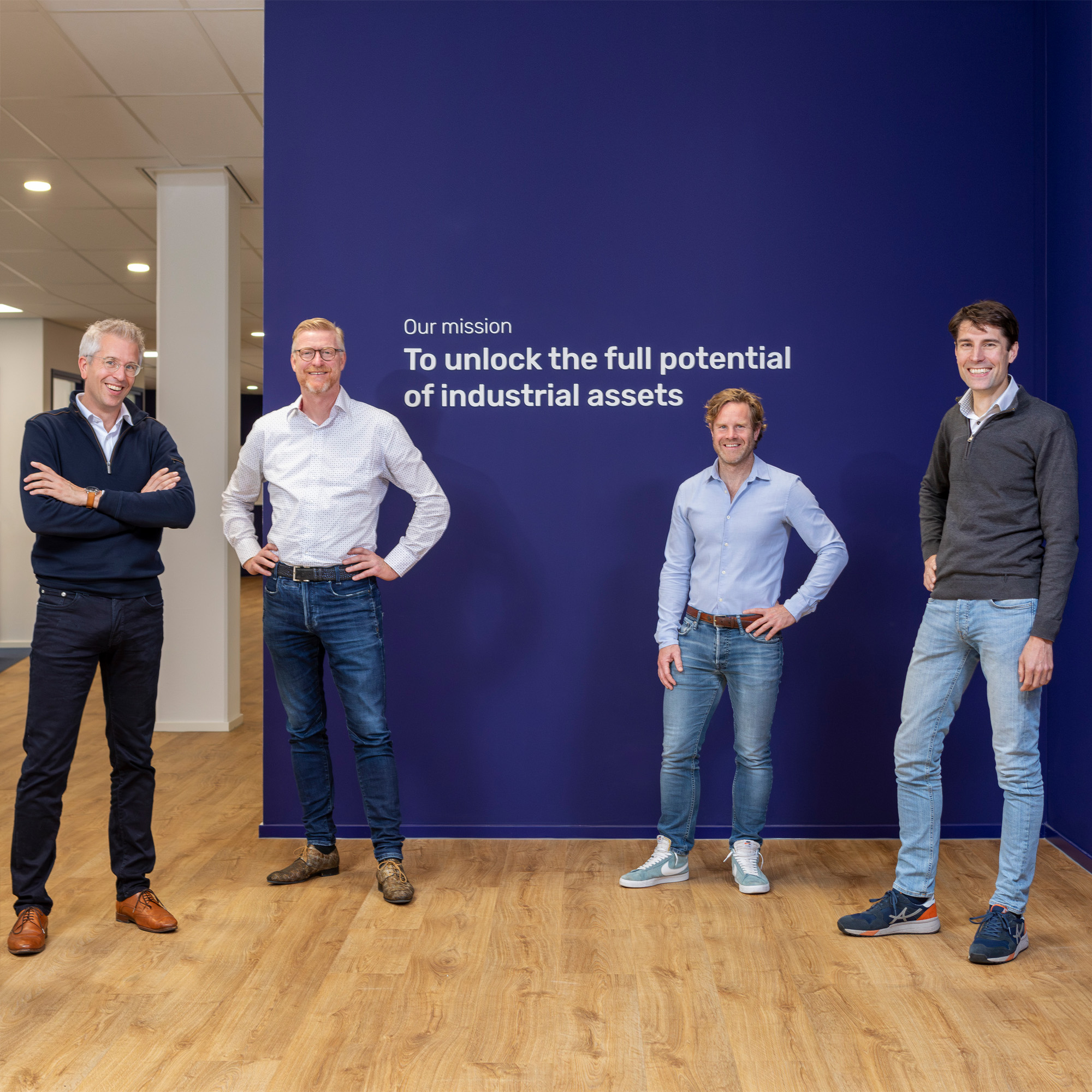 Left to right: Joost Lasschuit (CEO), Arie Rolloos (Sales), Martijn Handels (CTO), Bram Masselink (COO)